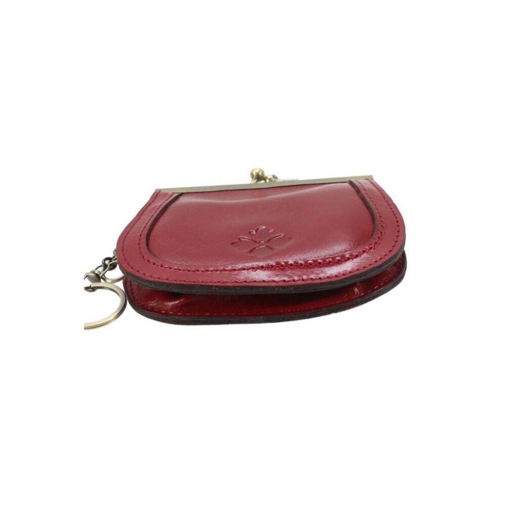 Patricia Nash Womens Metal Framed Kiss Lock Leather Logo Coin Pouch Keychain Red - Picture 4 of 6
